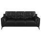 Moira 2-piece Upholstered Wedge Arm Tufted Sofa Set Black