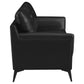 Moira 2-piece Upholstered Wedge Arm Tufted Sofa Set Black