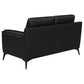 Moira 2-piece Upholstered Wedge Arm Tufted Sofa Set Black