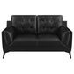 Moira 2-piece Upholstered Wedge Arm Tufted Sofa Set Black