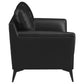 Moira 2-piece Upholstered Wedge Arm Tufted Sofa Set Black