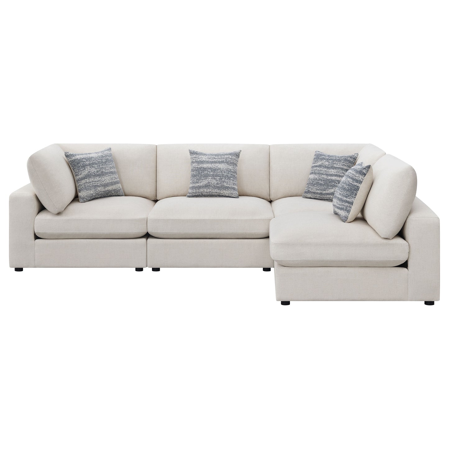 Serene 4-piece Upholstered Modular Sectional Sofa Beige