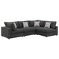 Serene 4-piece Upholstered Modular Sectional Sofa Charcoal