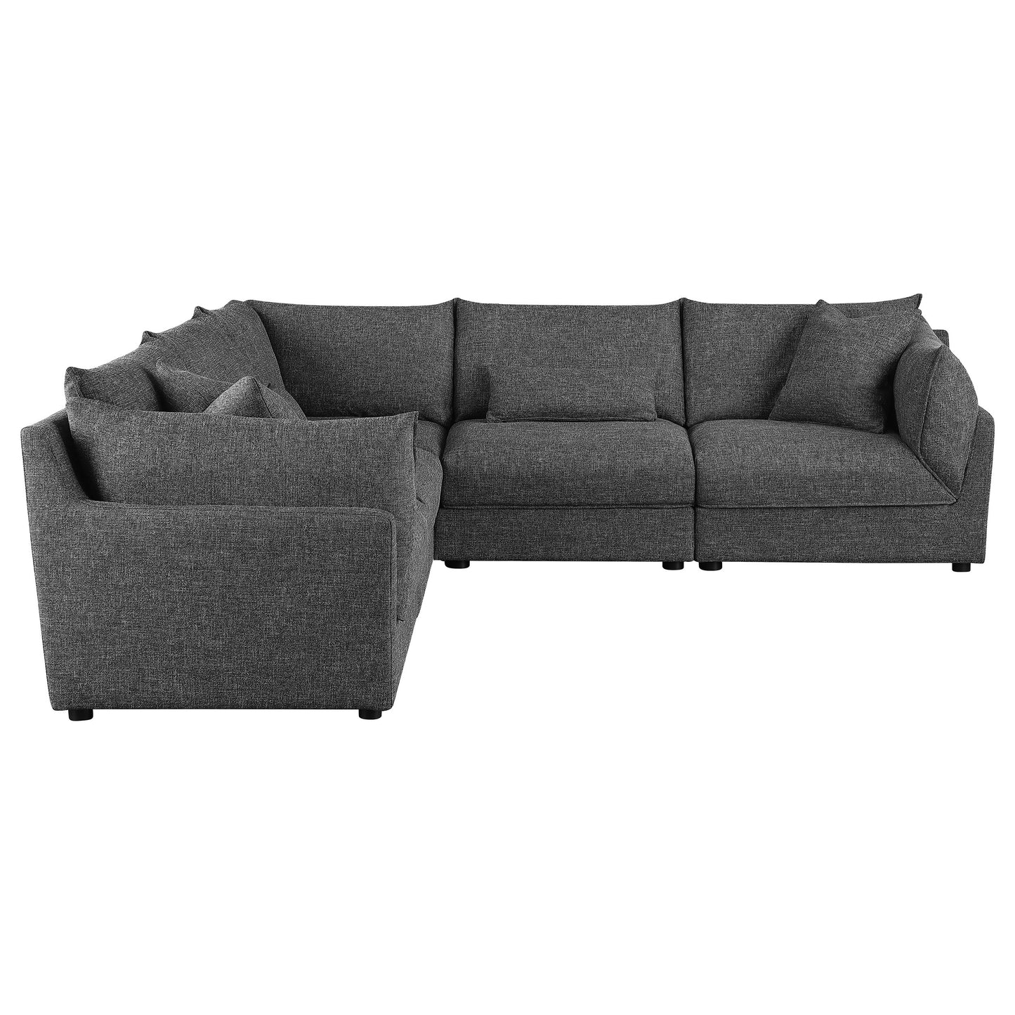 Sasha 5-piece Upholstered Modular Sectional Barely Black