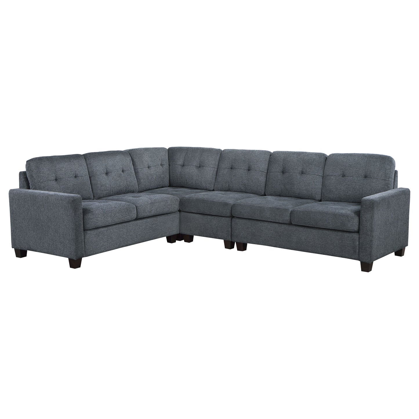 Georgina 4-piece Upholstered Modular Sectional Steel Grey