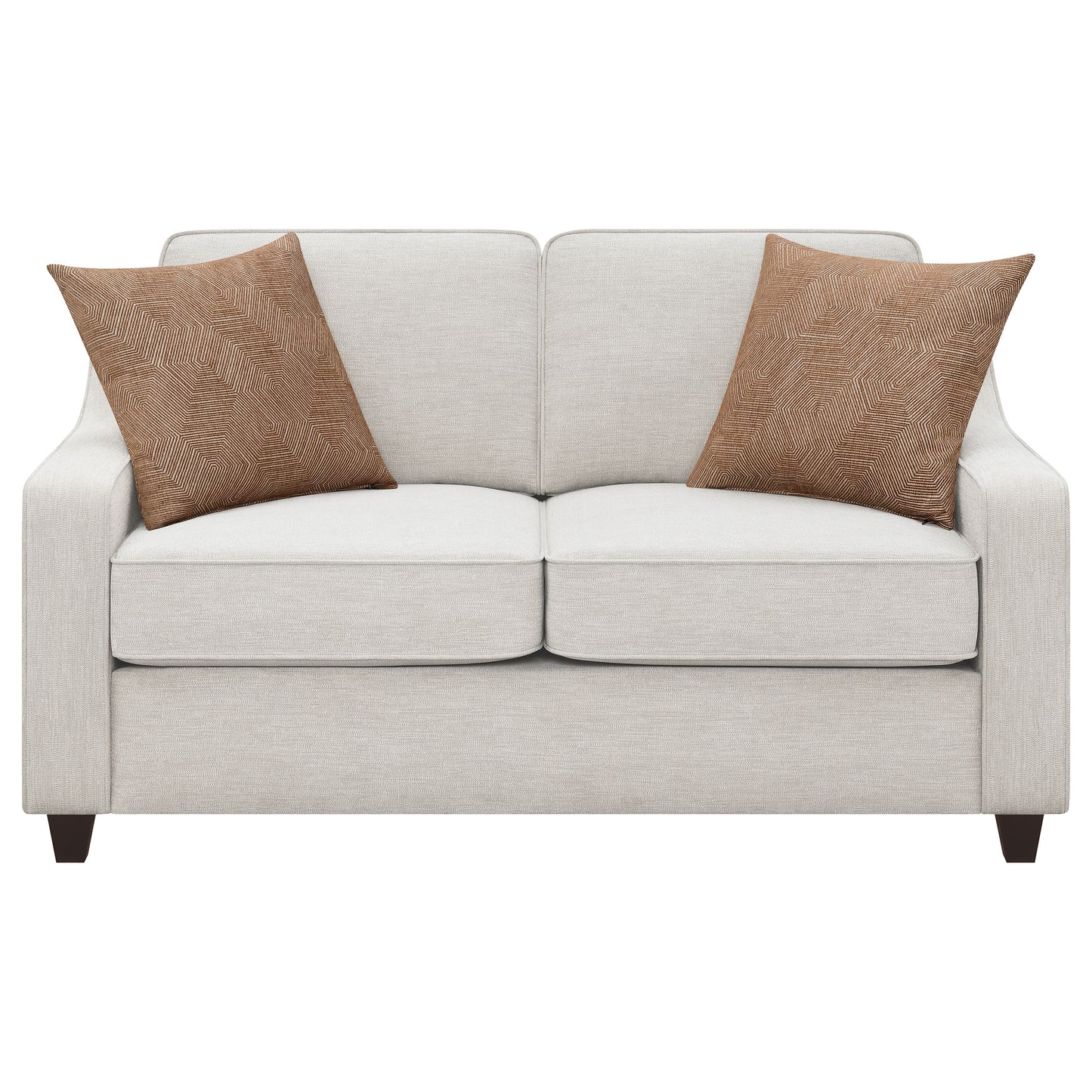 Christine 3-piece Upholstered Sloped Arm Sofa Set Beige