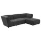 Sunny Square Upholstered Ottoman Dark Charcoal