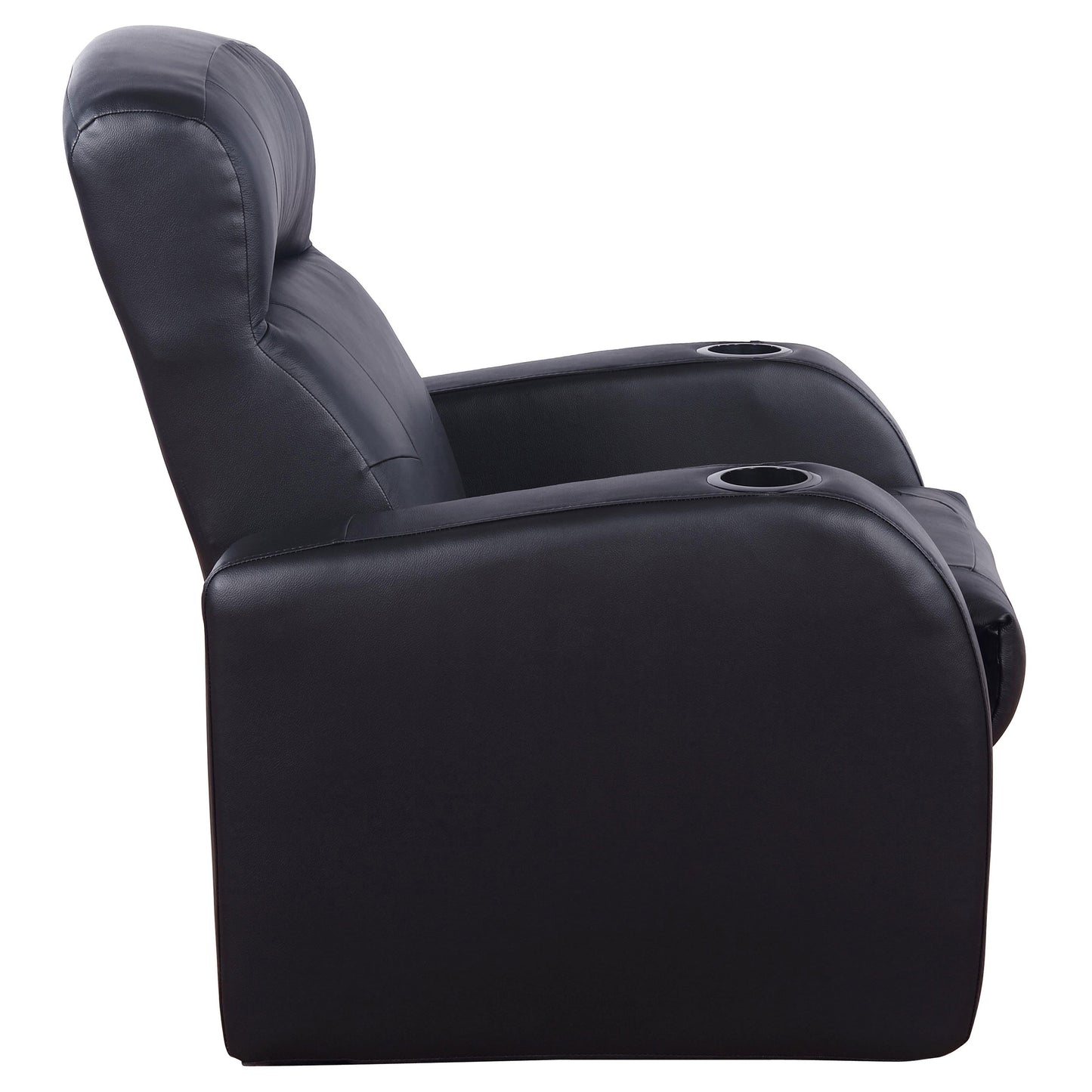 Cyrus Upholstered Track Arm Recliner Black