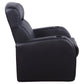 Cyrus Upholstered Track Arm Recliner Black