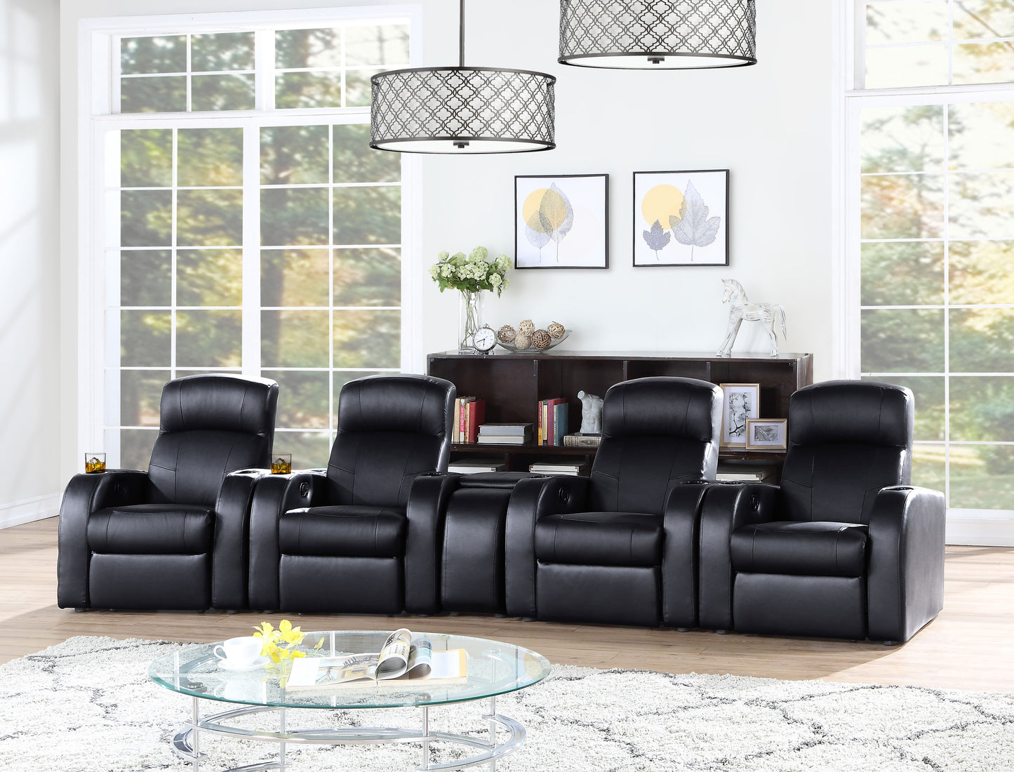 Cyrus 5-piece Upholstered Home Theater Seating