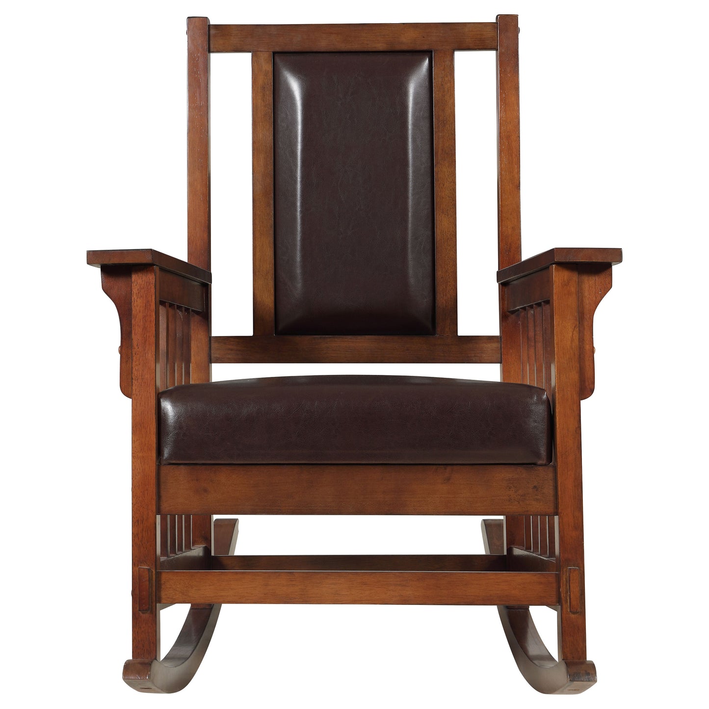 Ida Upholstered Rocking Chair Tobacco and Dark Brown