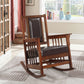 Ida Upholstered Rocking Chair Tobacco and Dark Brown