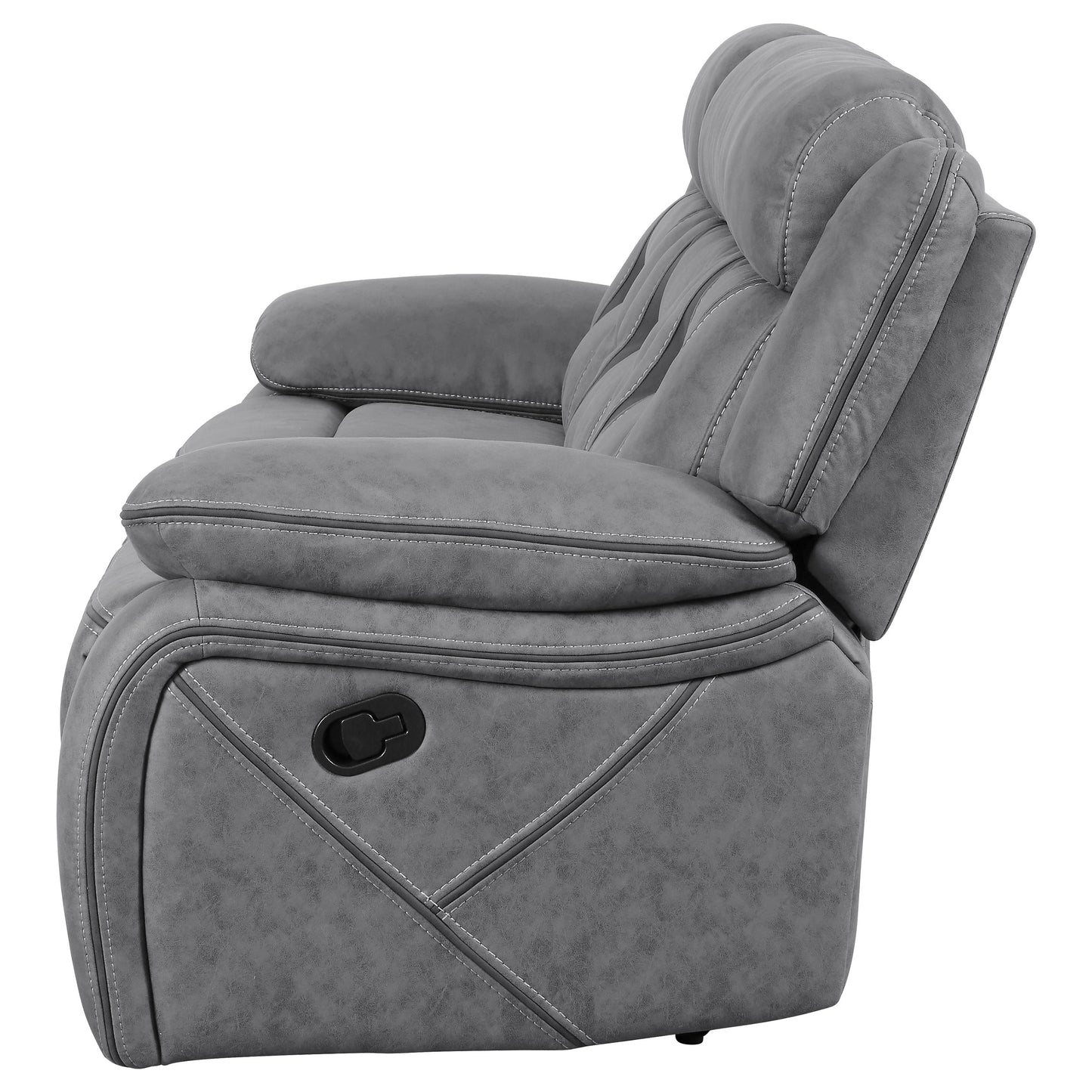 Higgins Upholstered Motion Reclining Sofa Grey