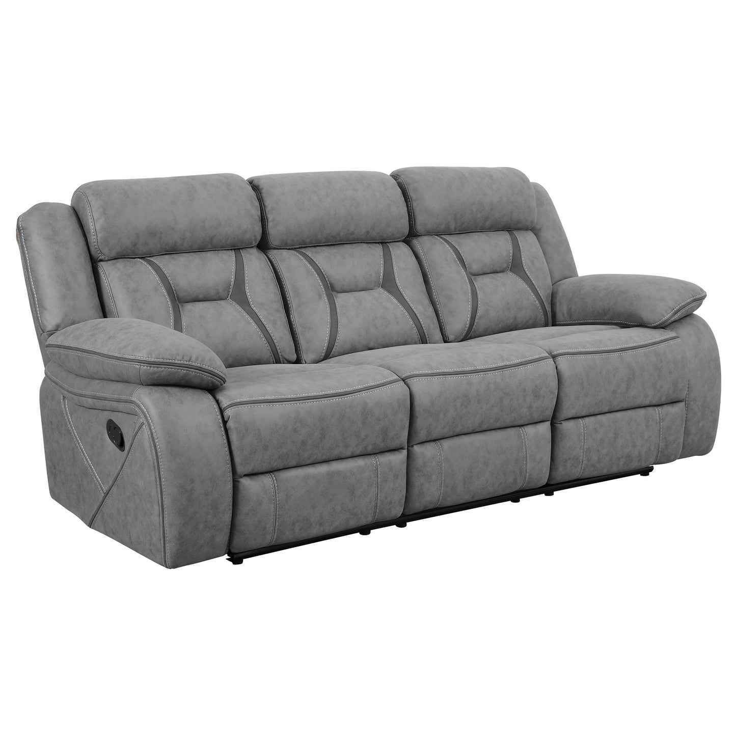 Higgins 3-piece Upholstered Motion Reclining Sofa Set Grey