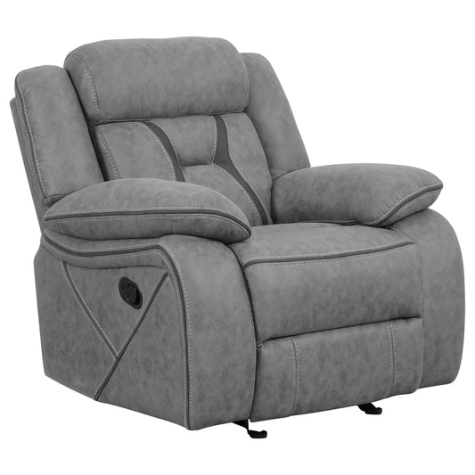 Higgins Upholstered Glider Recliner Chair Grey