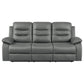 Nova Upholstered Padded Arm Reclining Sofa Dark Grey