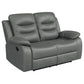 Nova Upholstered Padded Arm Reclining Loveseat Dark Grey