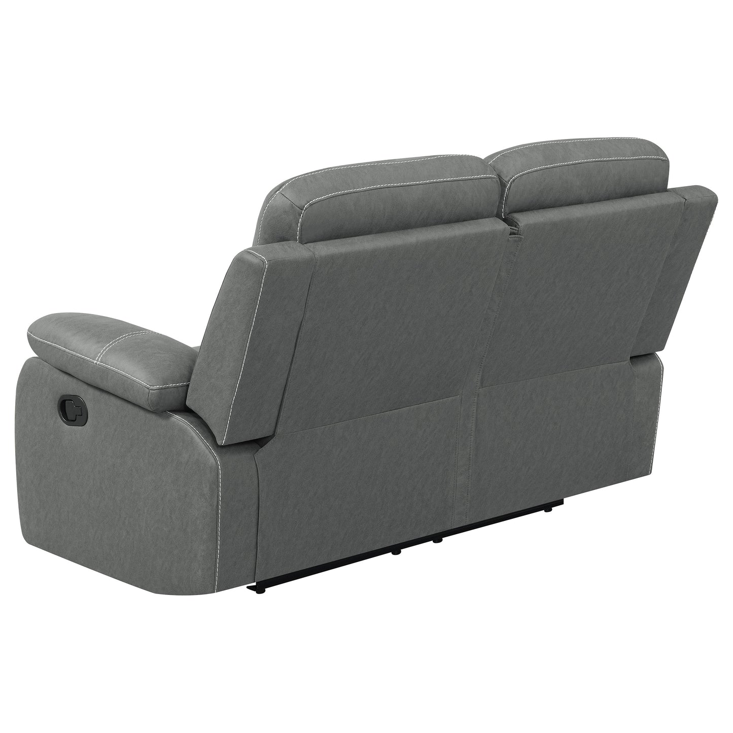 Nova Upholstered Padded Arm Reclining Loveseat Dark Grey