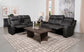 Raelynn 2-piece Upholstered Reclining Sofa Set Grey