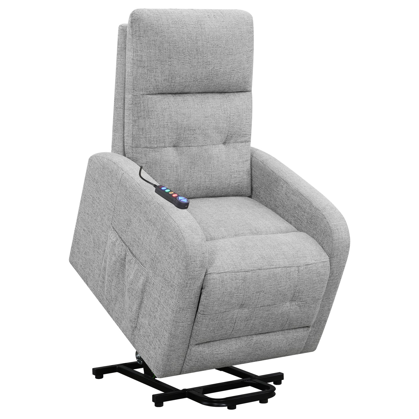 Howie Upholstered Power Lift Massage Chair Grey