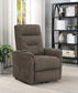 Henrietta Upholstered Power Lift Massage Chair Brown