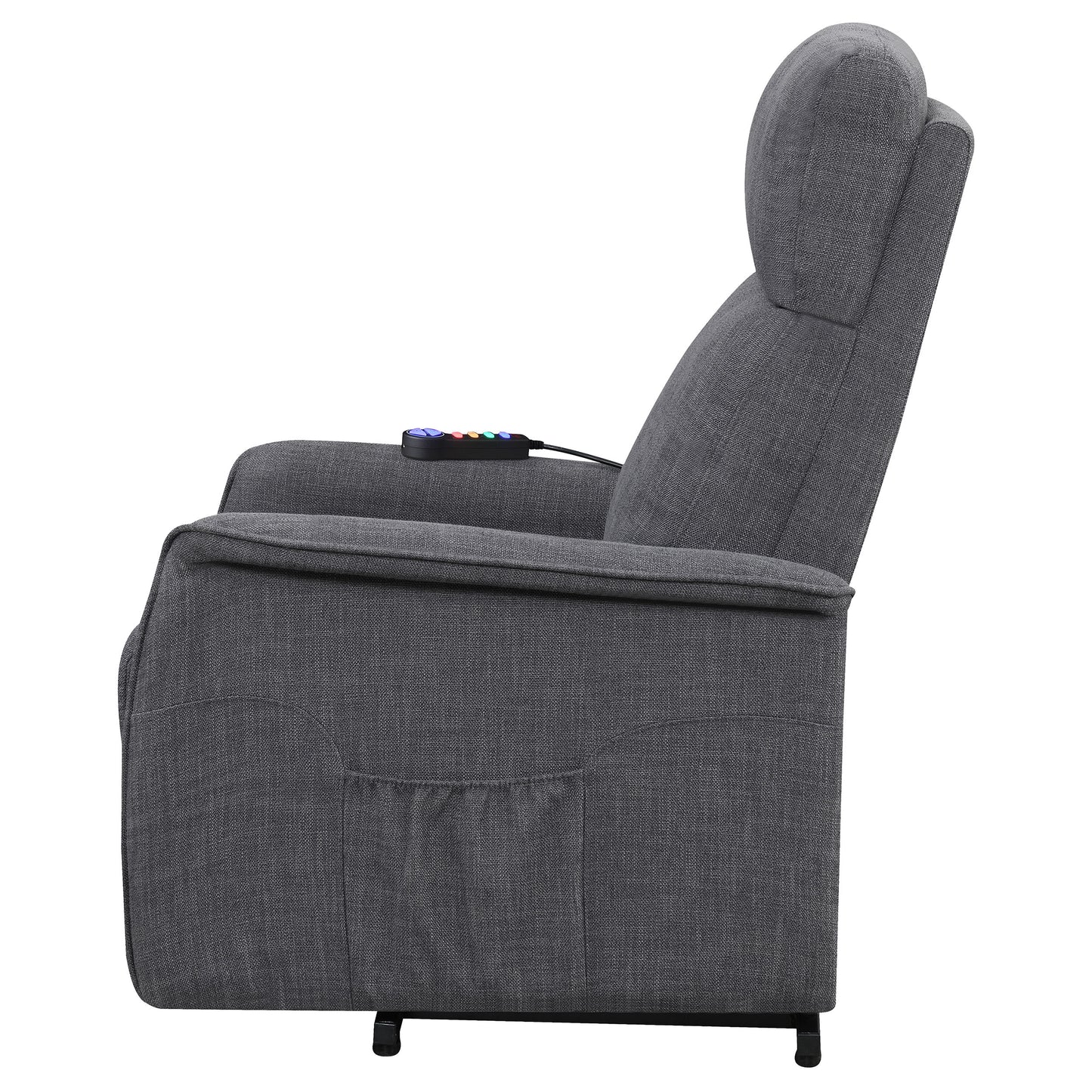 Herrera Upholstered Power Lift Massage Chair Charcoal