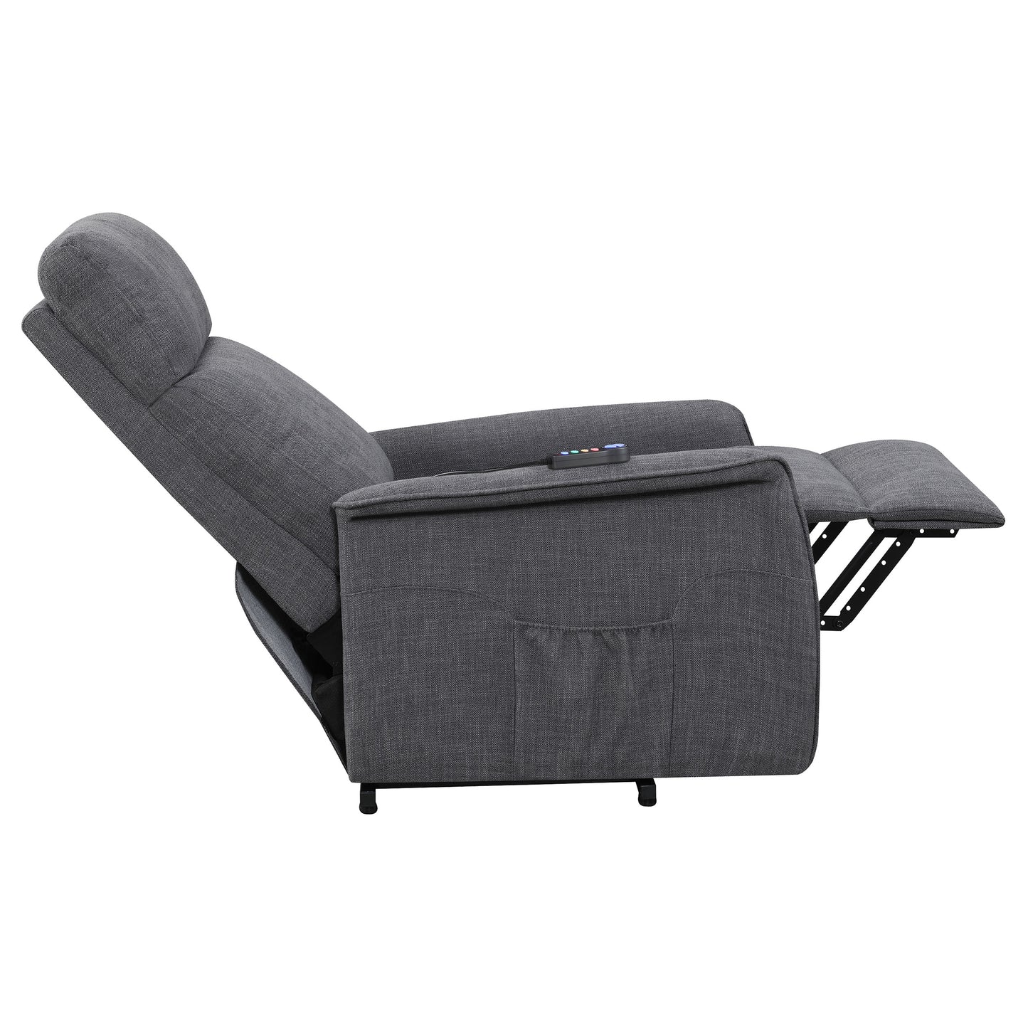 Herrera Upholstered Power Lift Massage Chair Charcoal