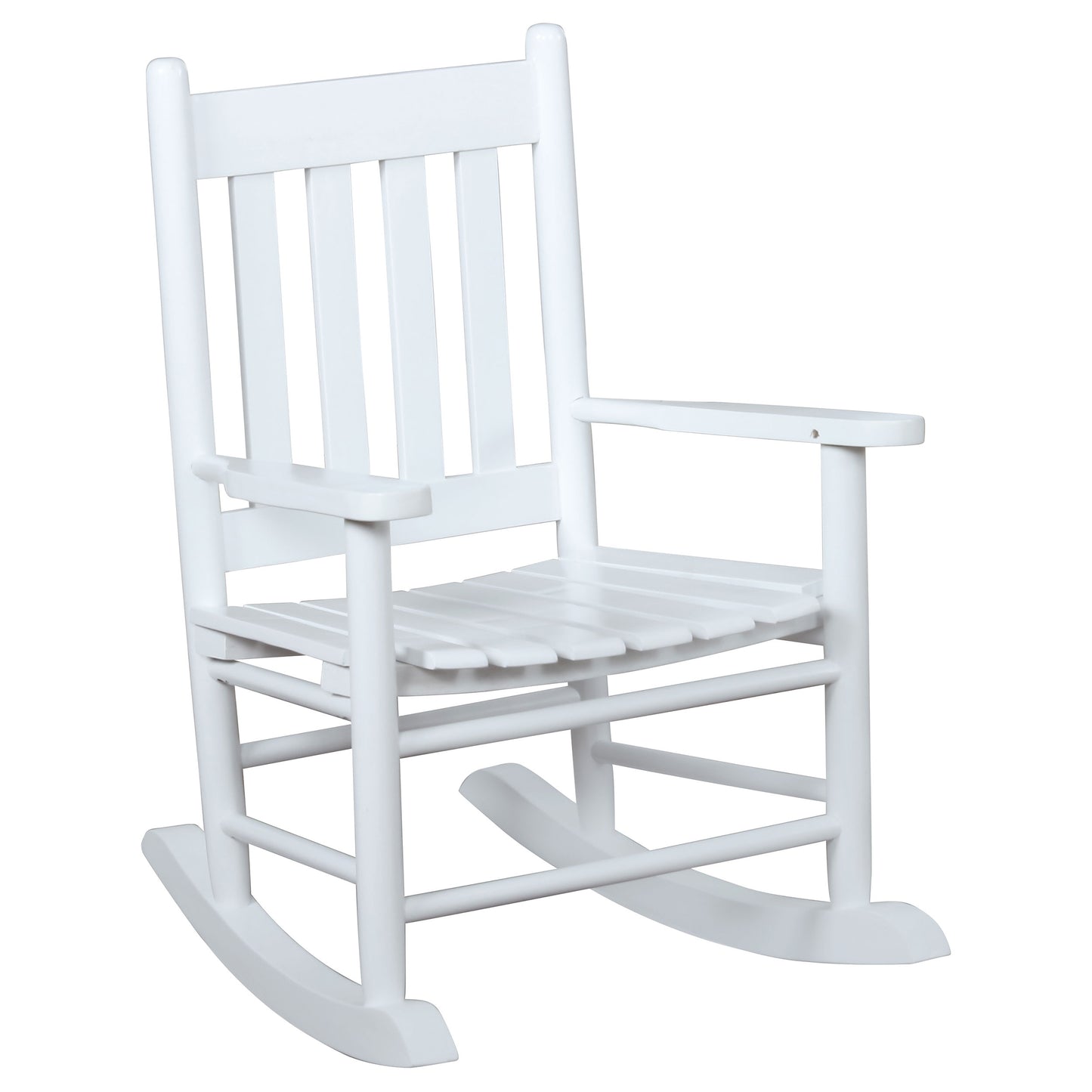 Annie Slat Back Solid Wood Kids Rocking Chair White