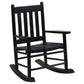 Annie Slat Back Solid Wood Kids Rocking Chair Black