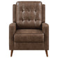 Davidson Upholstered Tufted Push Back Recliner Brown