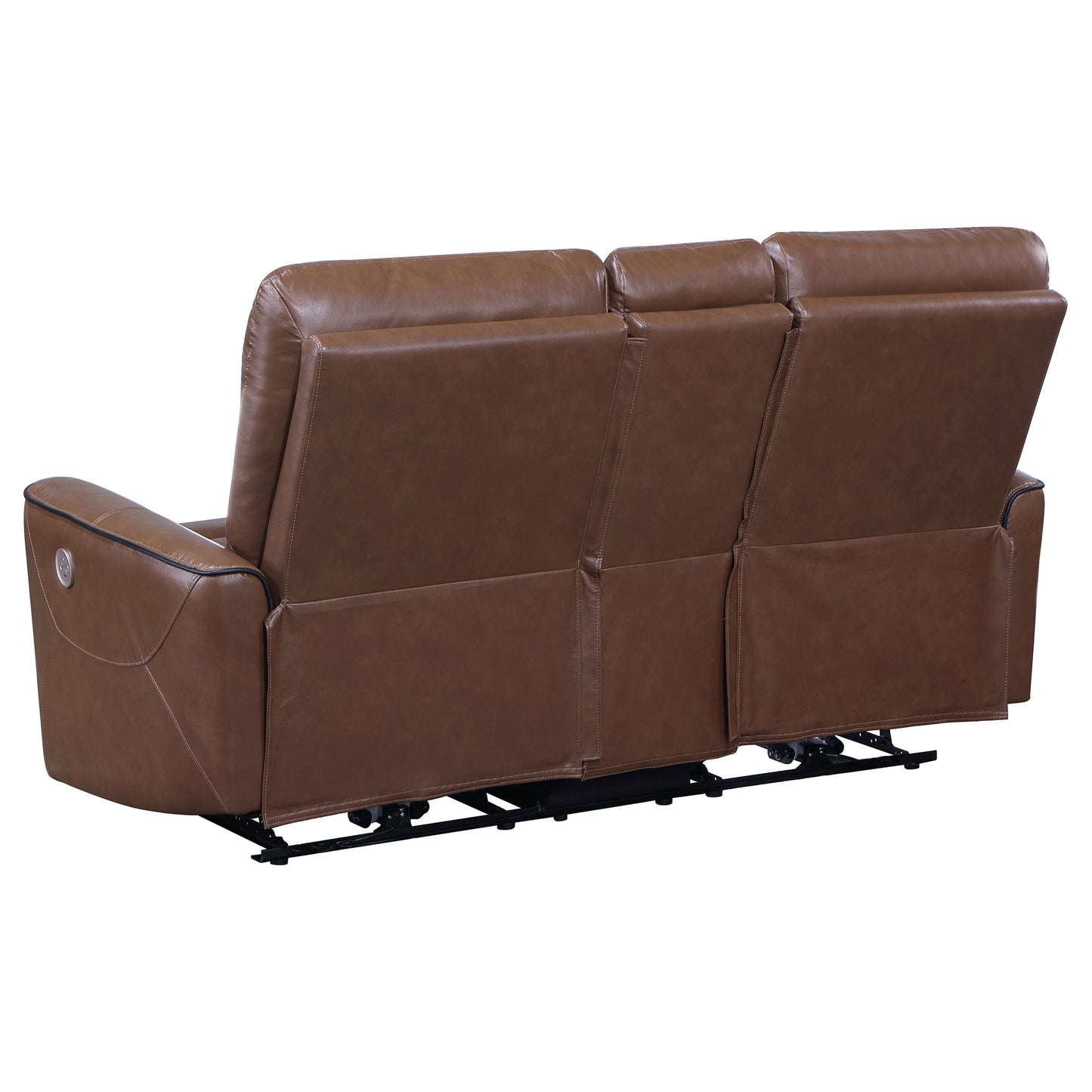 Greenfield Upholstered Power Reclining Loveseat Saddle Brown