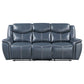 Sloane Upholstered Padded Arm Reclining Sofa Blue