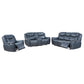 Sloane 3-piece Upholstered Reclining Sofa Set Blue