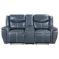 Sloane Upholstered Padded Arm Reclining Loveseat Blue