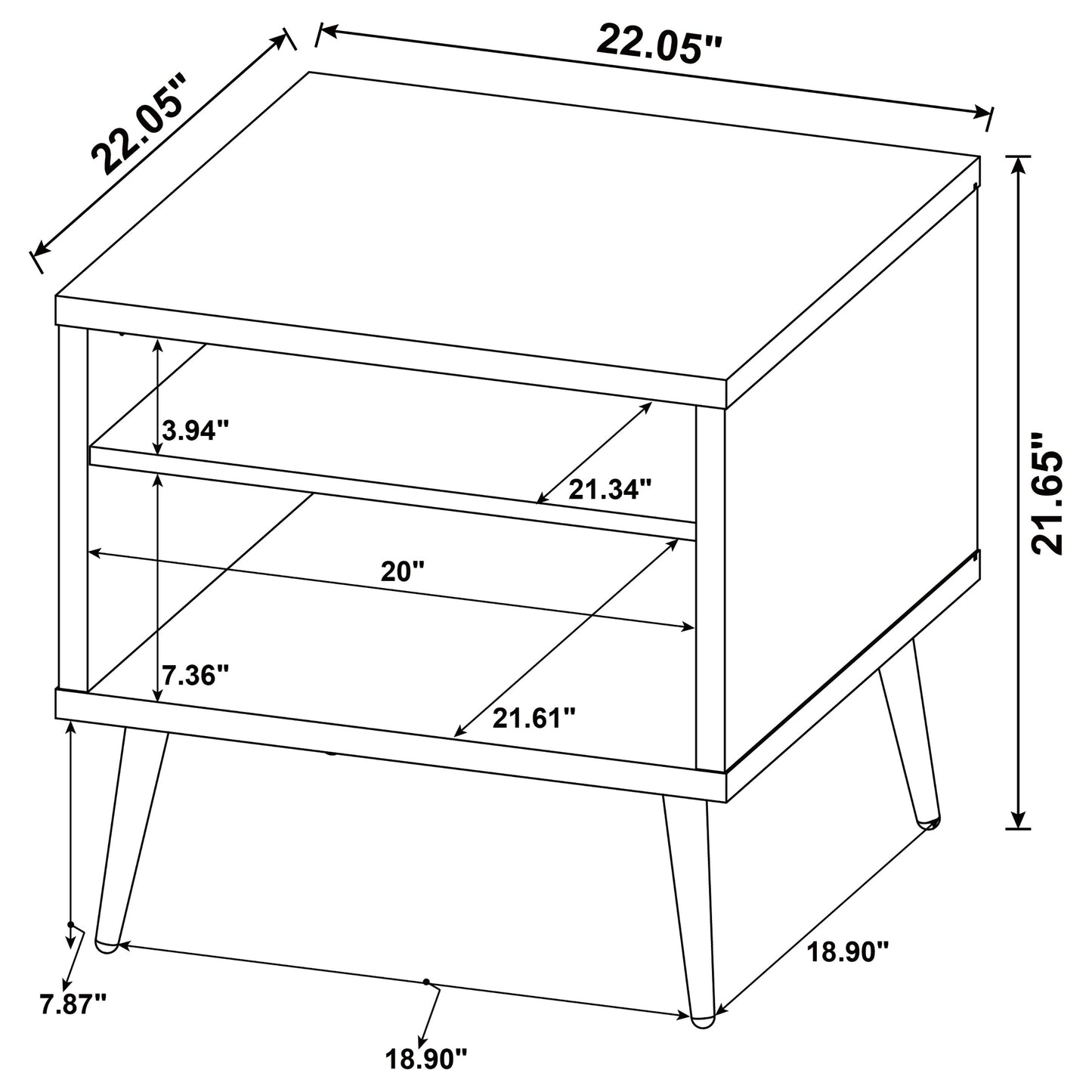 Welsh Square Engineered Wood Side End Table Antique Pine