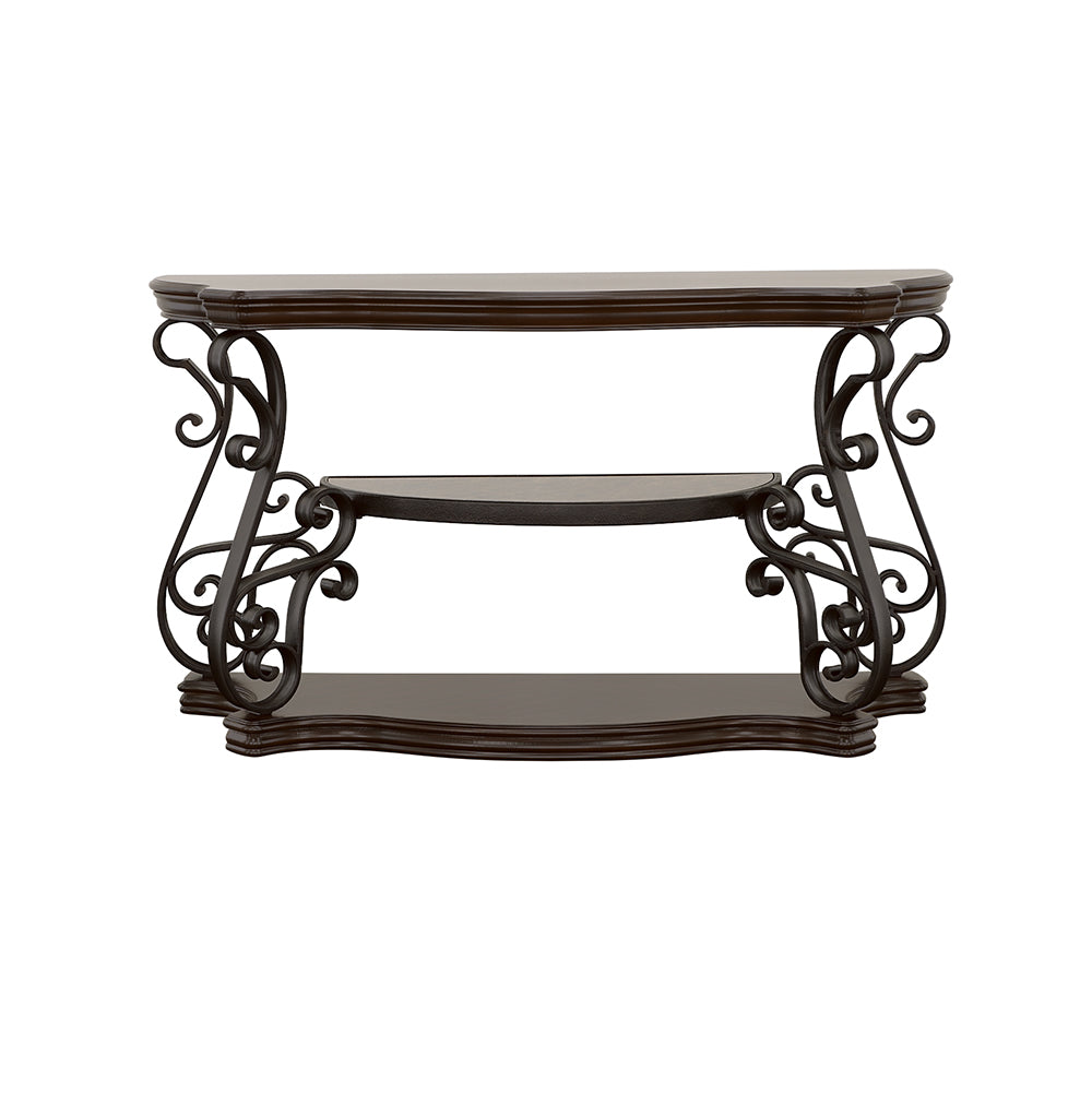 Laney Scrollwork Entryway Sofa Console Table Deep Merlot