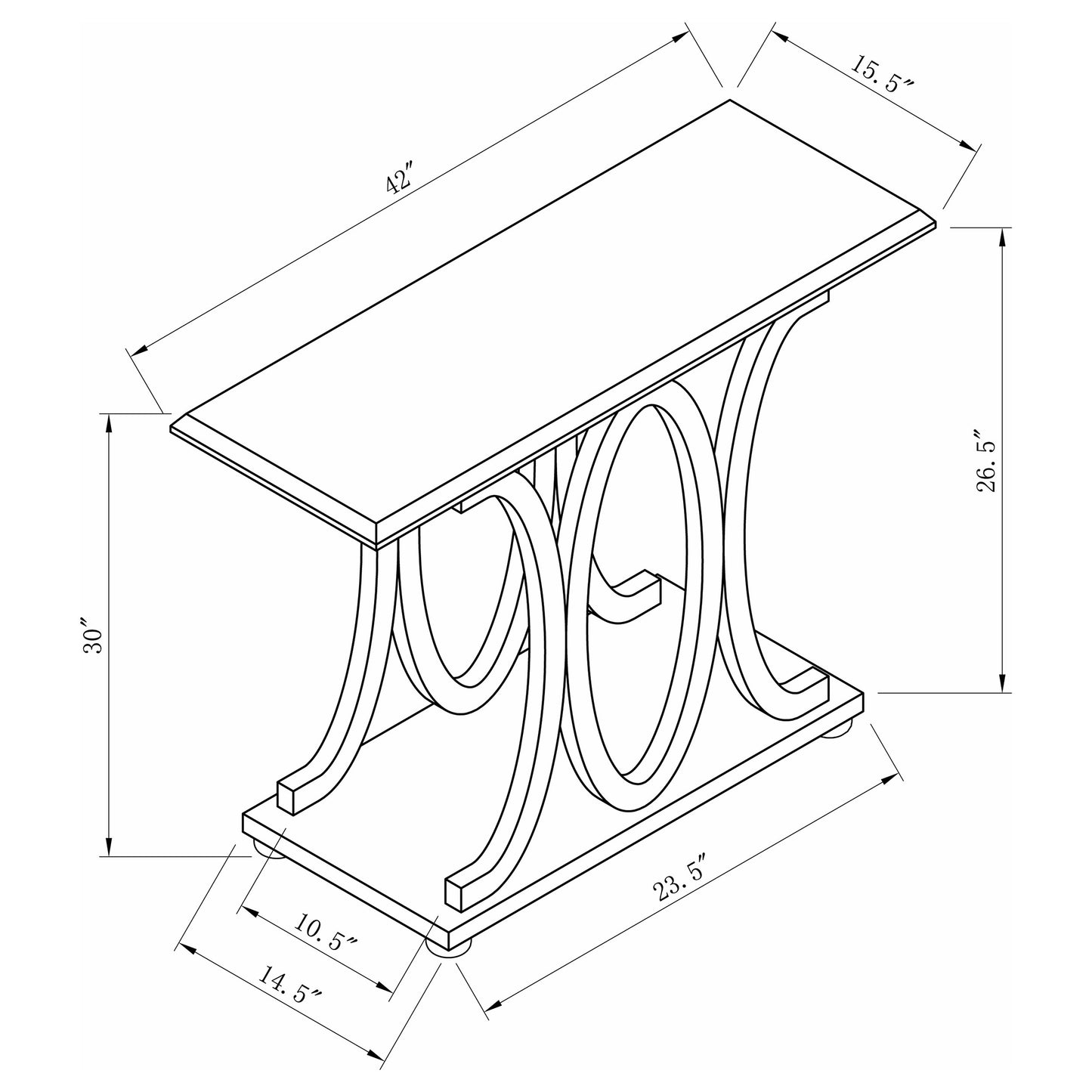 Shelly Engineered Wood Entryway Console Table Cappuccino