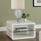 Elana 1-shelf Rectangular Side End Table White High Gloss