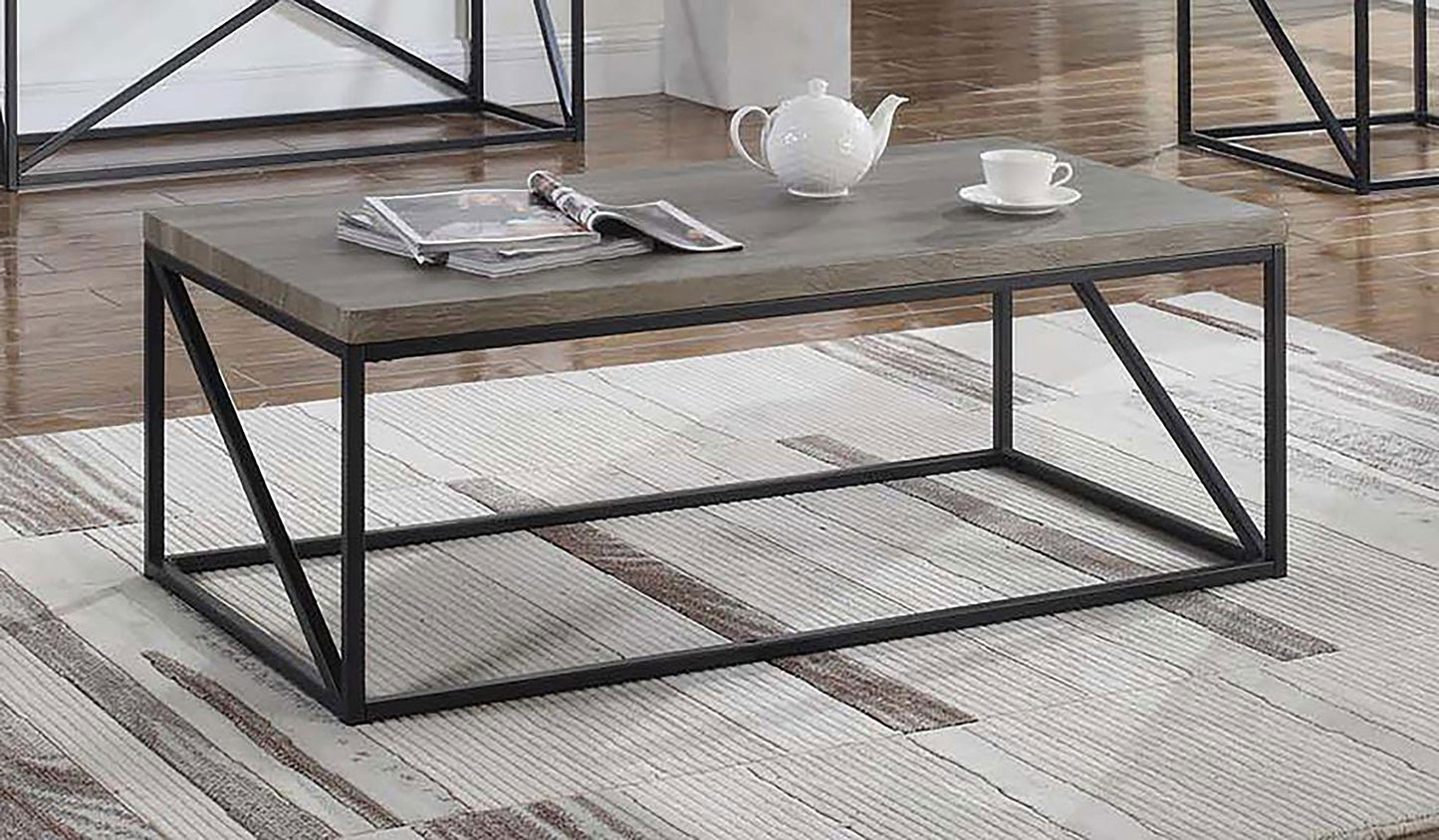 Birdie Rectangular Engineered Wood Coffee Table Sonoma Grey