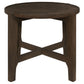 Cota Round Solid Wood End Table Dark Brown