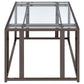 Adri Rectangular Glass Top Coffee Table Black Nickel