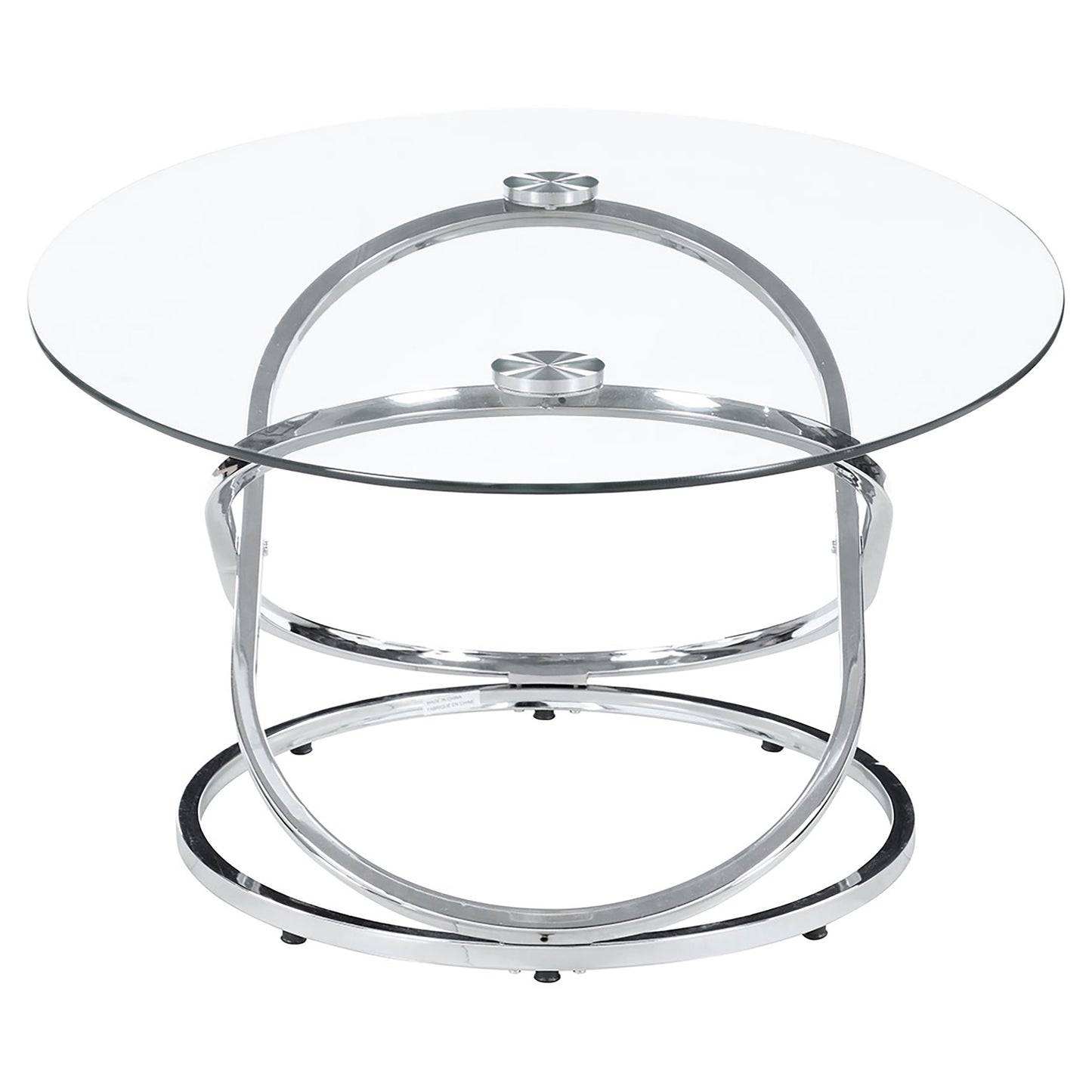 Warren 3-piece Oval Glass Top Coffee Table Set Chrome