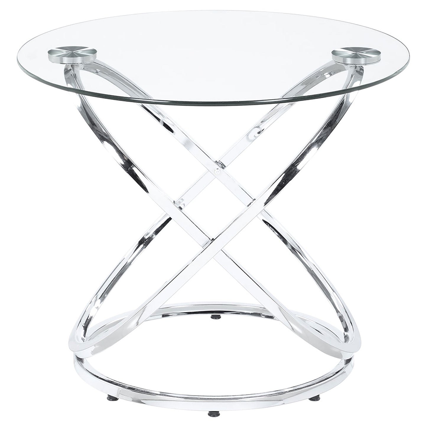 Warren 3-piece Oval Glass Top Coffee Table Set Chrome