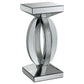 Amalia Square Mirrored Acrylic Crystal Side End Table Silver