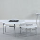 Avilla 2-piece Round Marble Top Coffee Table Set White