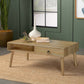 Zabel 1-drawer Rectangular Mango Wood Coffee Table Natural