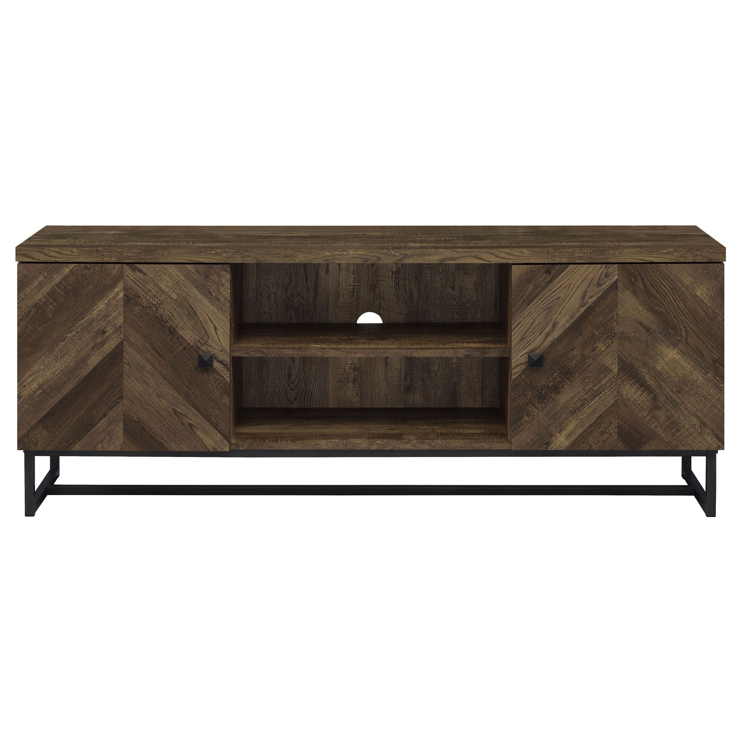 Myles 2-door Engineered Wood 60" TV Stand Rustic Oak