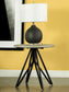 Hadi Round SmartTop Side End Table Cement and Gunmetal