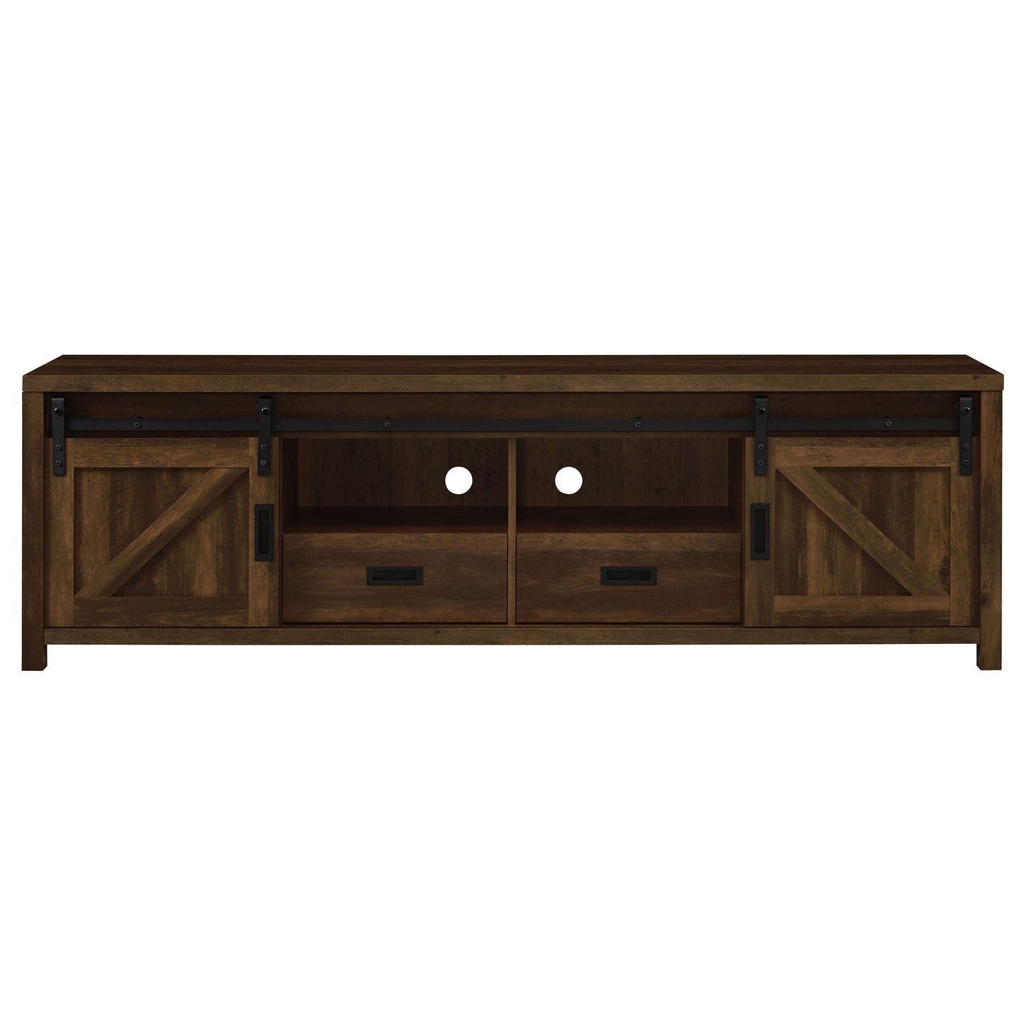 Madra 2-door Engineered Wood 79" TV Stand Dark Pine