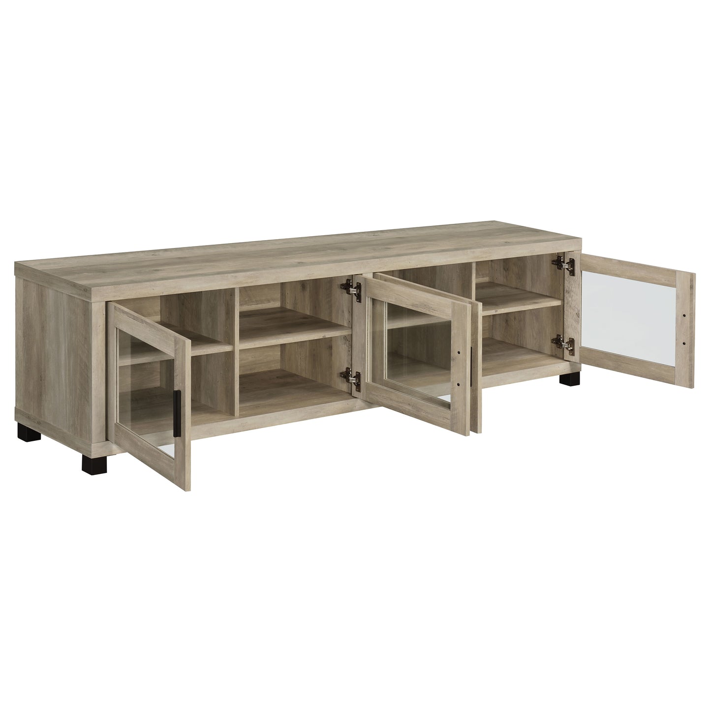 Sachin 4-door Engineered Wood 79" TV Stand Distressed Pine